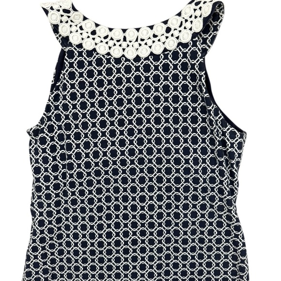 Charter Club Petites Sleeveless Dress Blue White Shift Crochet PL - Picture 4 of 8